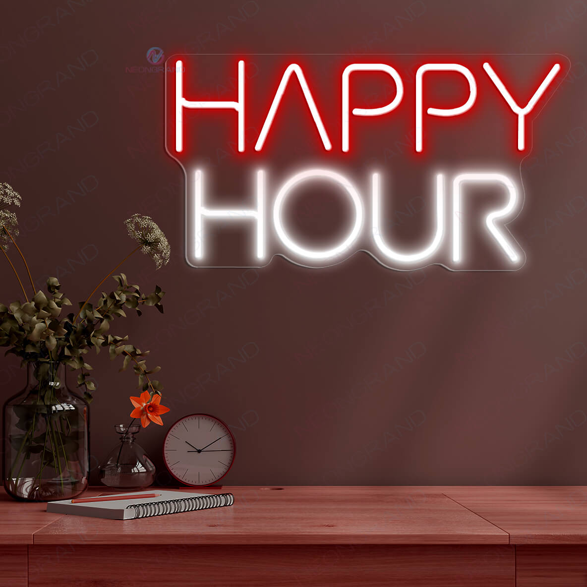 Happy Hour Neon Sign Inspiration Neon Sign Led Light red