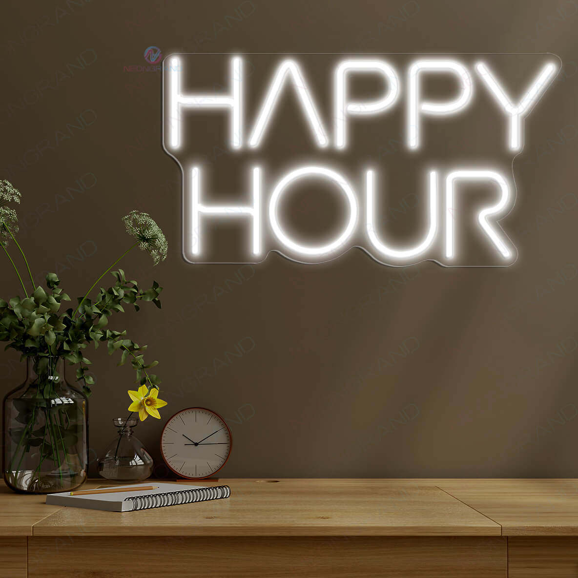 Happy Hour Neon Sign Inspiration Neon Sign Led Light white