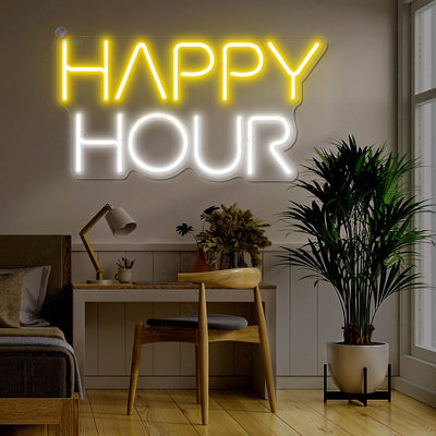 Happy Hour Neon Sign Inspiration Neon Sign Led Light yellow1