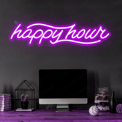 Happy Hour Neon Sign Party Led Light purple