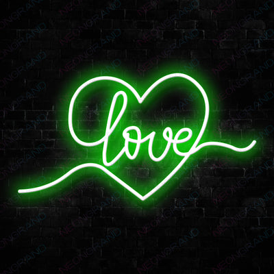 Heart Love Neon Sign Led Light green