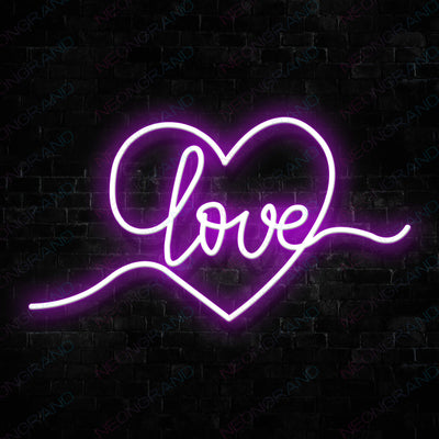 Heart Love Neon Sign Led Light purple