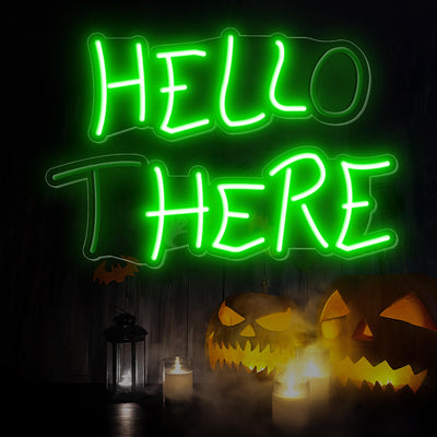 Hell Here Neon Sign Hello There Halloween Led Light green