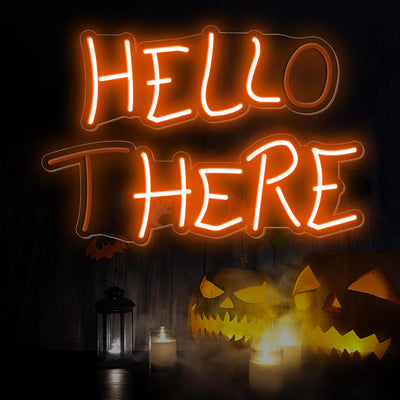 Hell Here Neon Sign Hello There Halloween Led Light orange