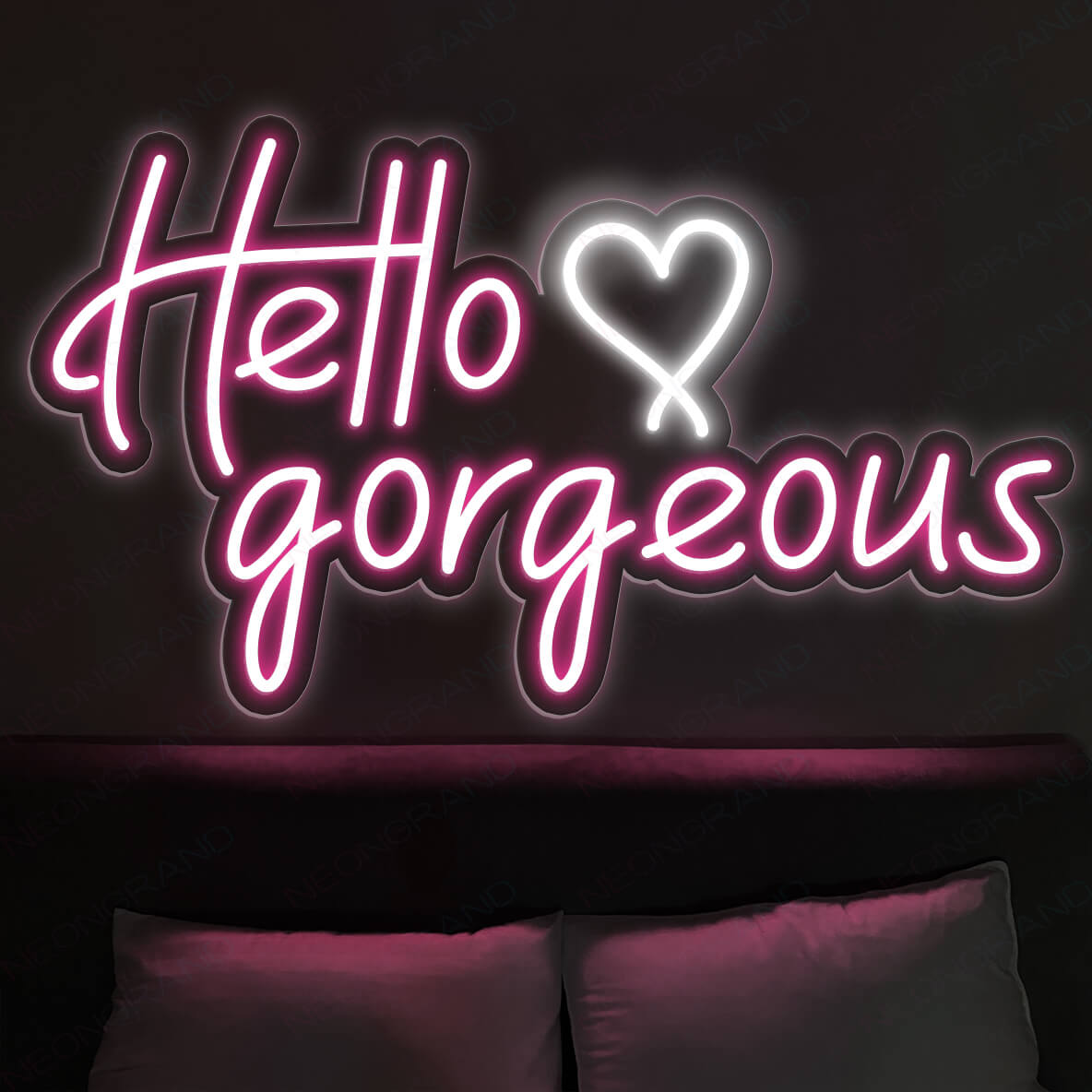 Hello Gorgeous Neon Sign Led Light pink 1
