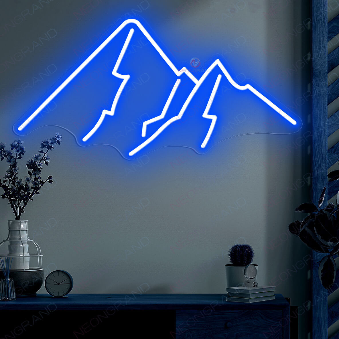 High Mountain Neon Sign Sun Led Light blue wm
