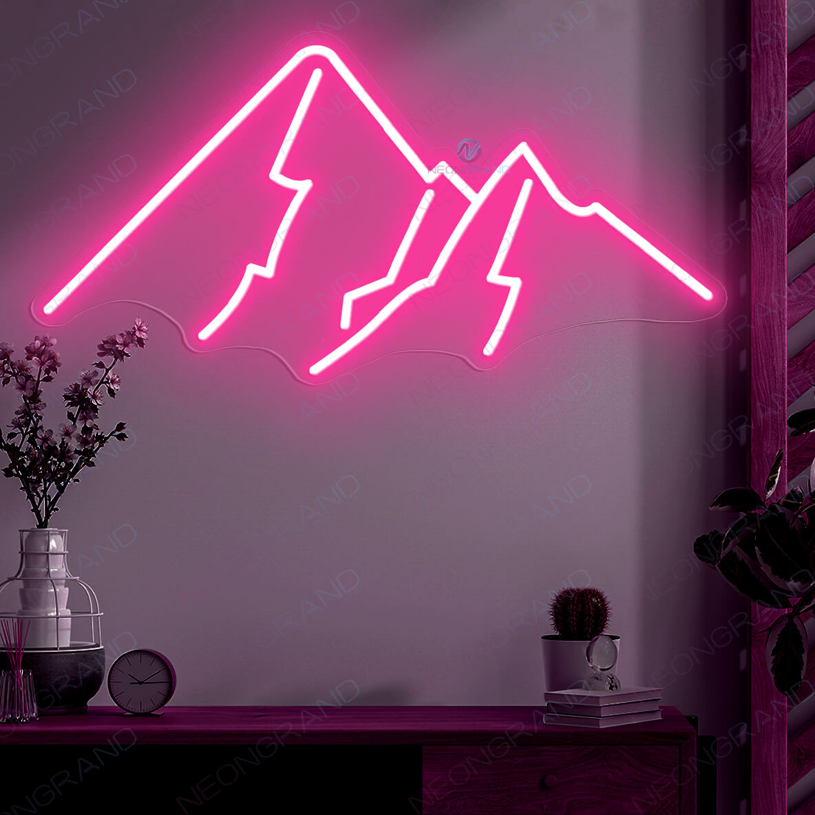 High Mountain Neon Sign Sun Led Light pink wm