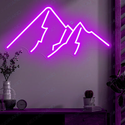 High Mountain Neon Sign Sun Led Light purple wm