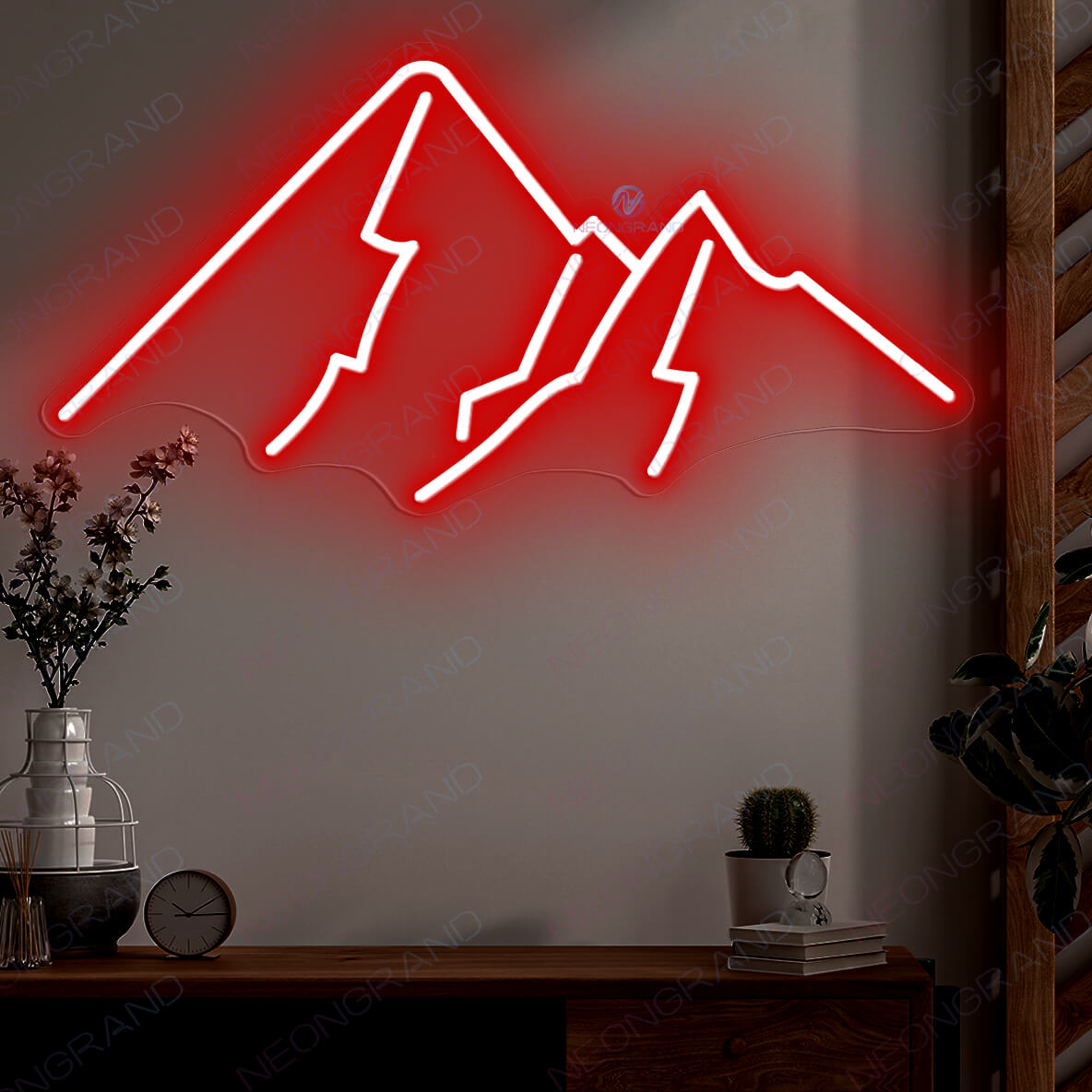 High Mountain Neon Sign Sun Led Light red wm