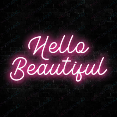 Hello Beautiful Neon Sign Led Light Pink