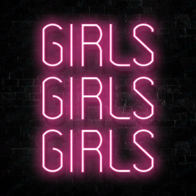 Girls Girls Girls Neon Sign Pink