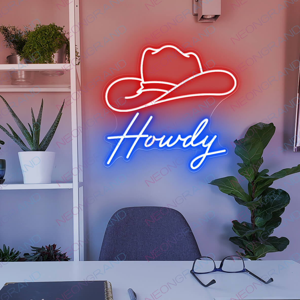 Howdy Light Up Sign Led Howdy Neon Sign blue