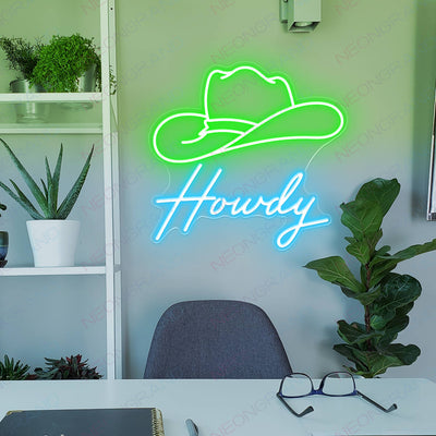 Howdy Light Up Sign Led Howdy Neon Sign green