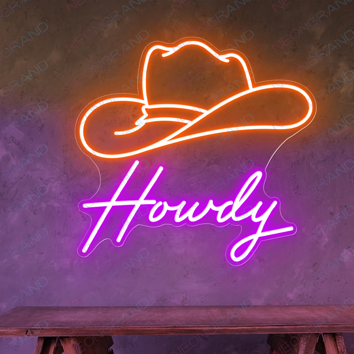 Howdy Light Up Sign Led Howdy Neon Sign purple