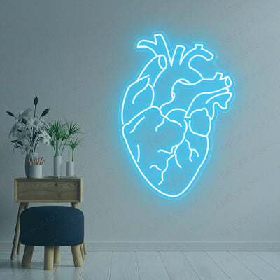 Human Heart Neon Sign Love Led Light SkyBlue