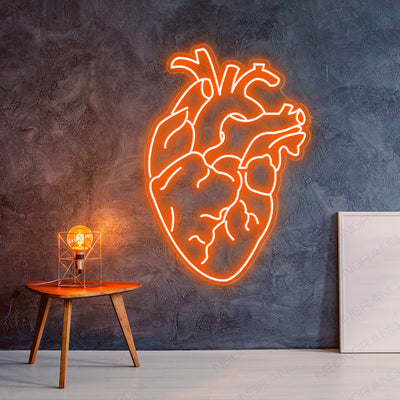 Human Heart Neon Sign Love Led Light orange