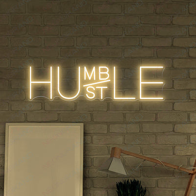 Hustle Neon Sign Humble Hustle Led Light gold yellow