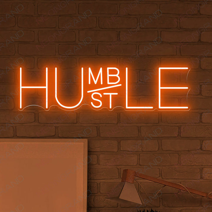 Creative Unique & Bright Humble Hustle LED Light Sign outlets Motivation Decoration