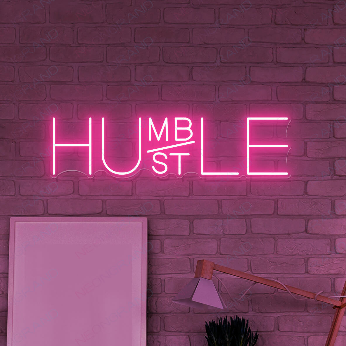 Hustle Neon Sign Humble Hustle Led Light pink