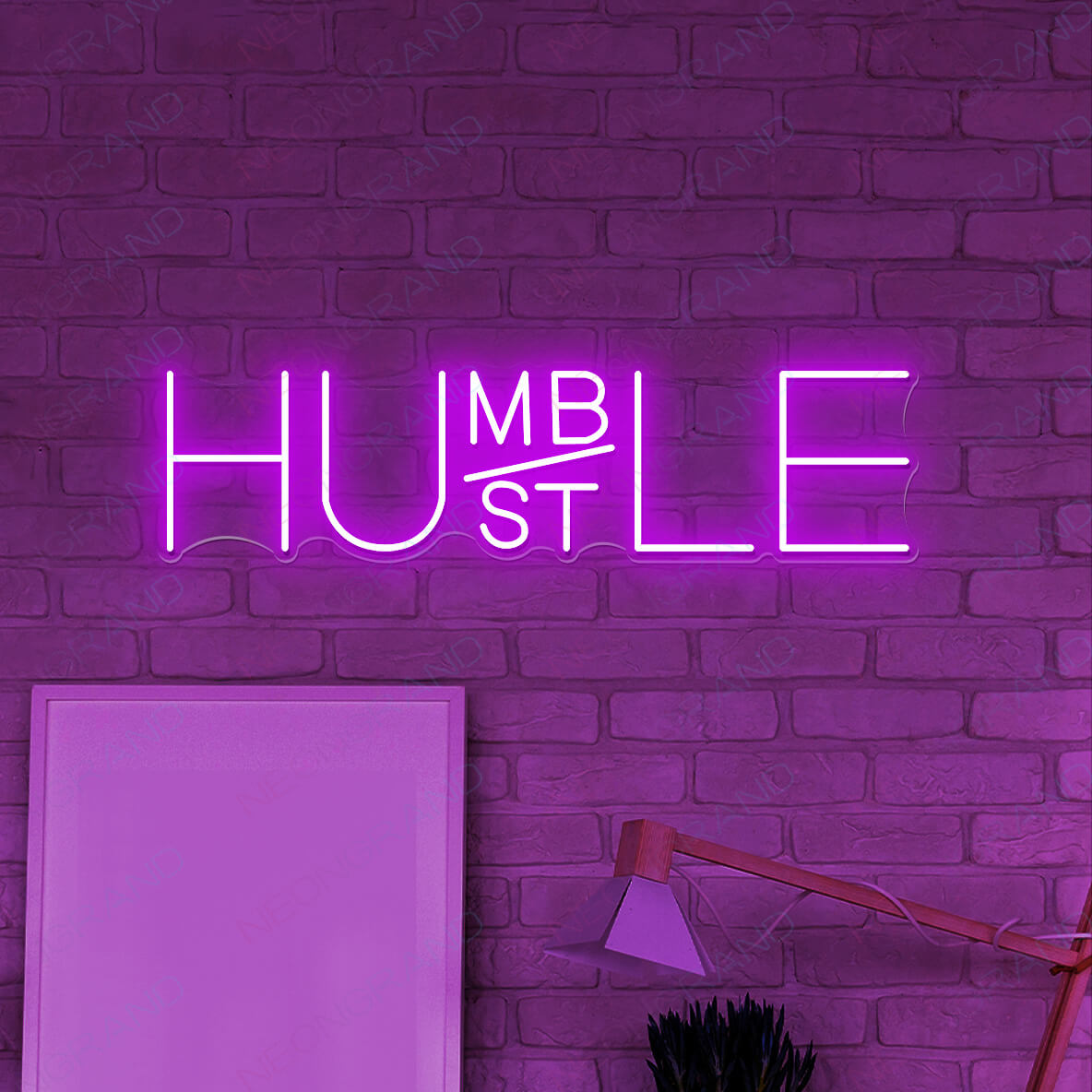 Hustle Neon Sign Humble Hustle Led Light purple