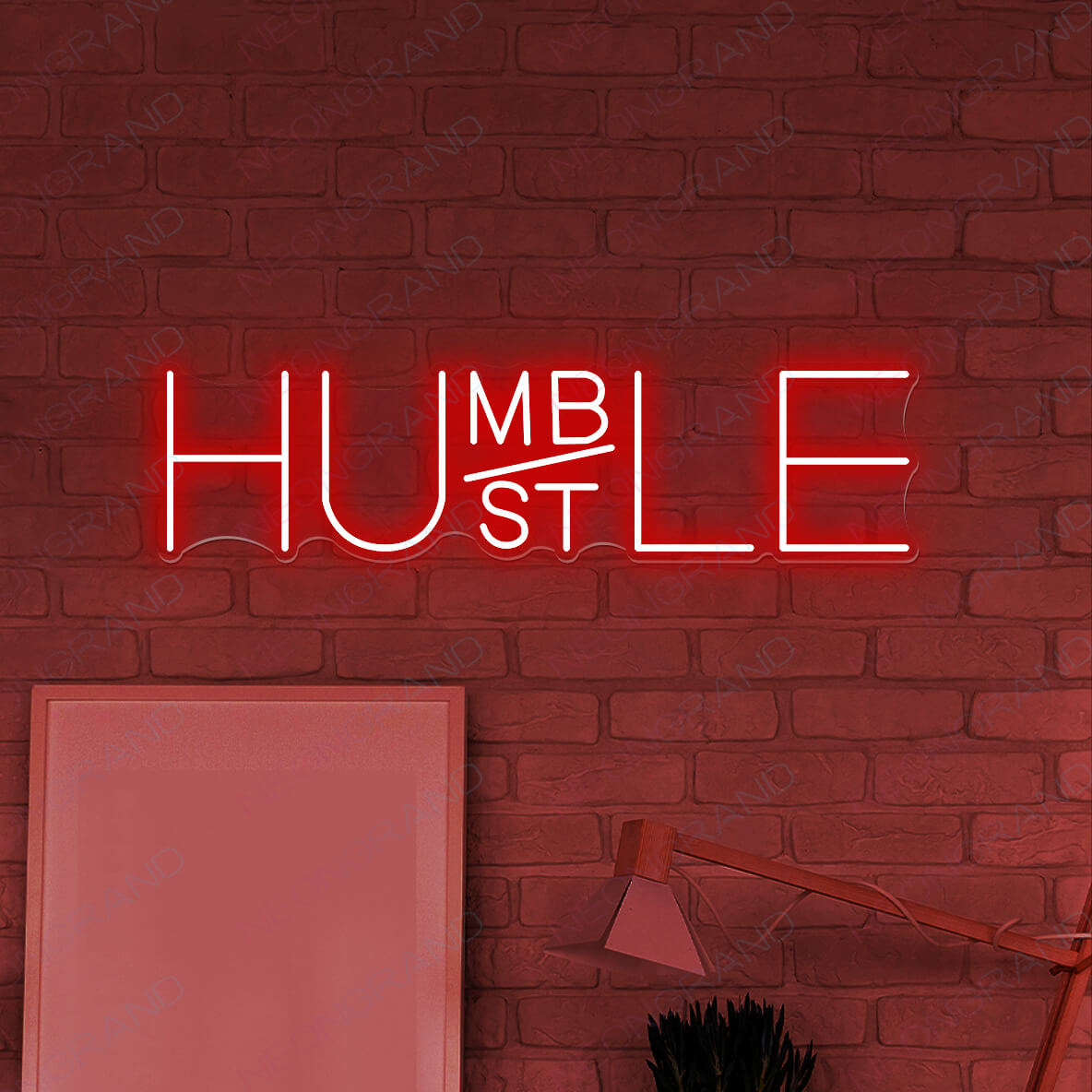 Hustle Neon Sign Humble Hustle Led Light red