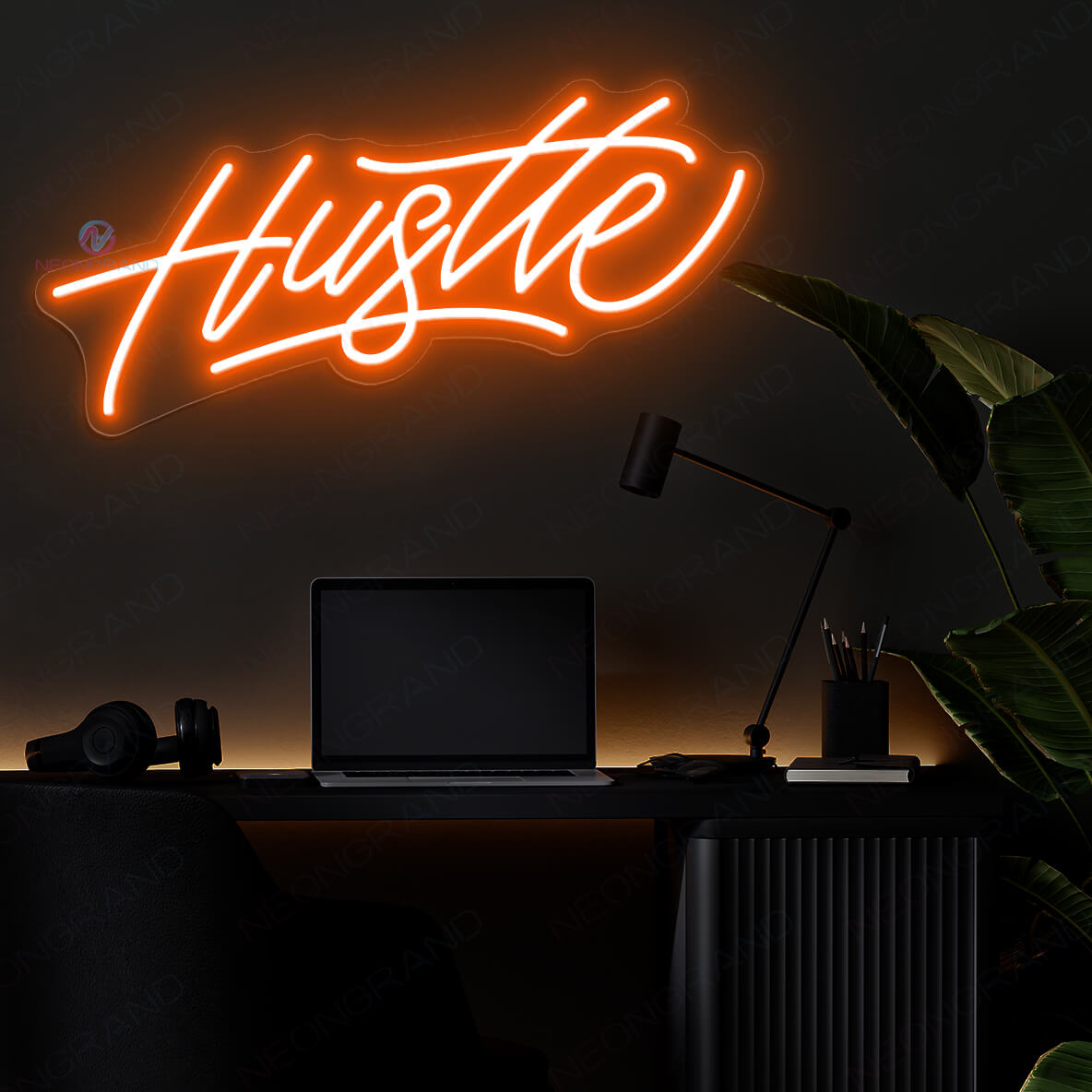 Hustle Neon Sign Wall Led Light orange