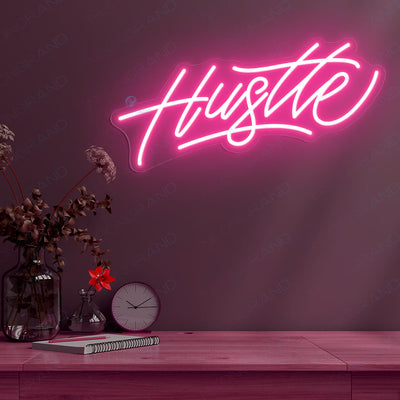 Hustle Neon Sign Wall Led Light pink