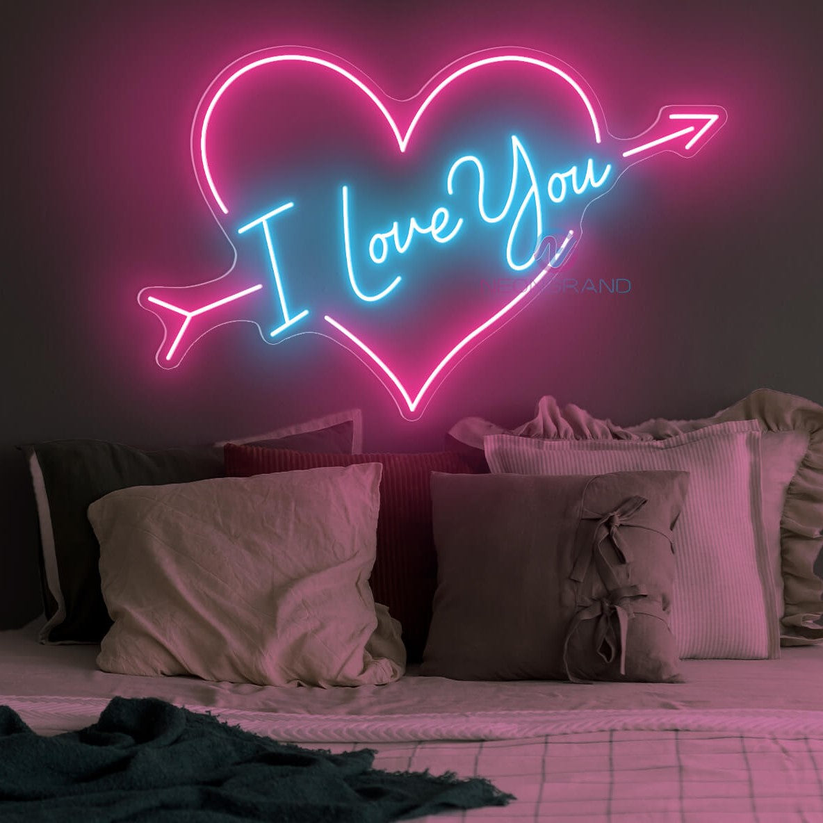 I Love You Neon Sign Valentine Neon Sign Love Led Light light blue mix