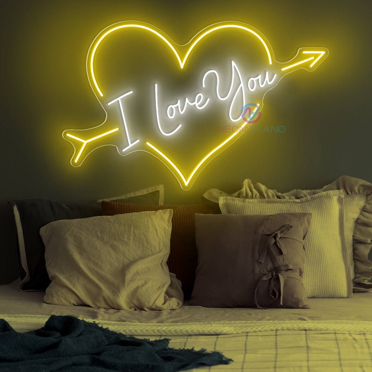 I Love You Neon Sign Valentine Neon Sign Love Led Light yellow
