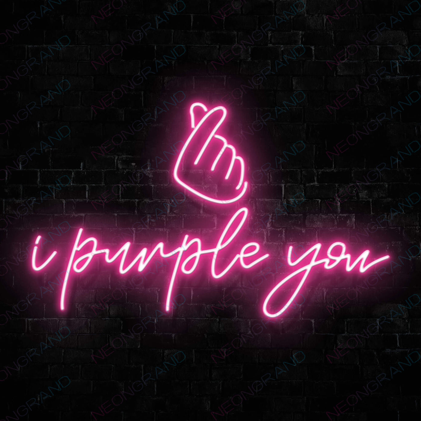I Purple You Hand BTS Neon Sign Army KPop Led Light Pink