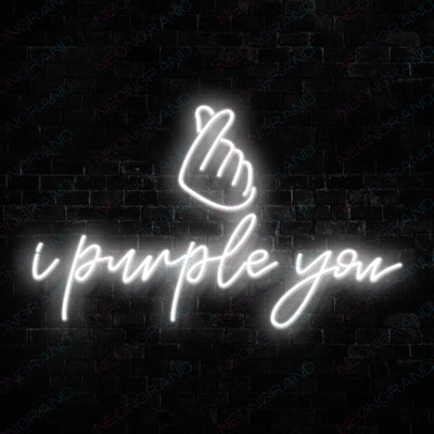 I Purple You Hand BTS Neon Sign Army KPop Led Light White