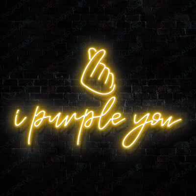 I Purple You Hand BTS Neon Sign Army KPop Led Light Orange