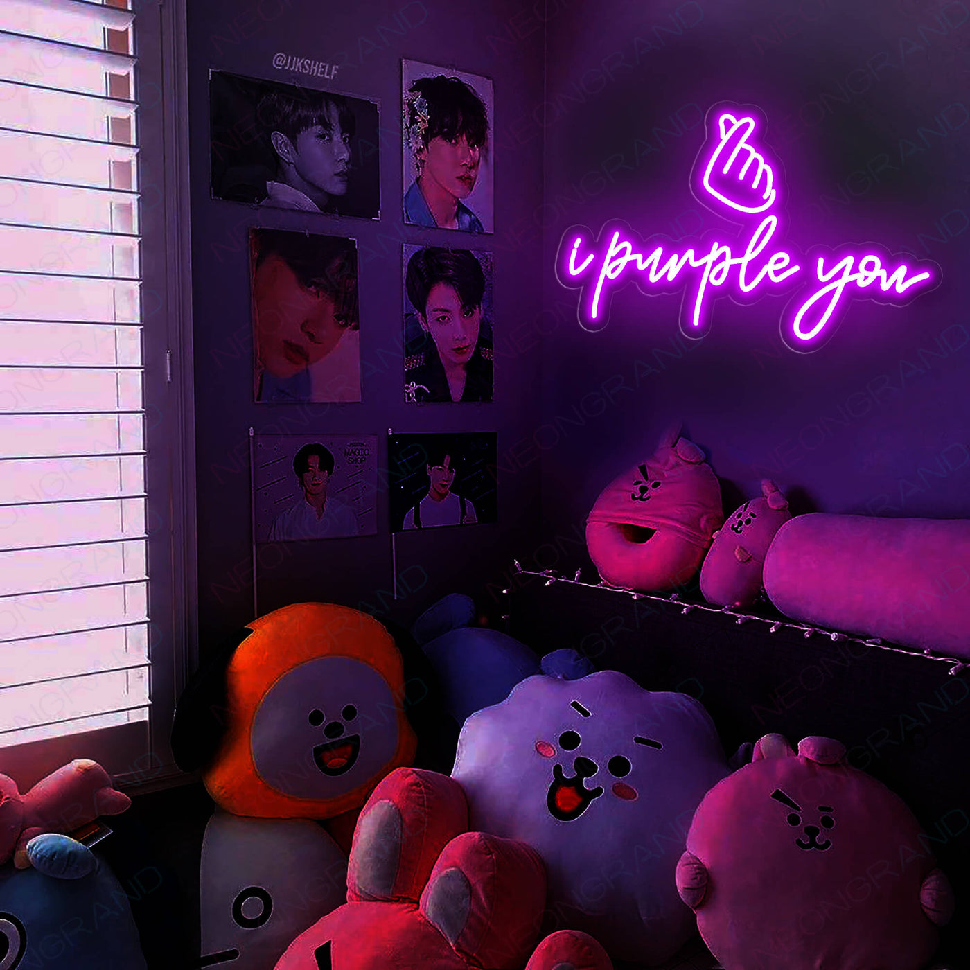 I Purple You Hand BTS Neon Sign Army KPop Led Light
