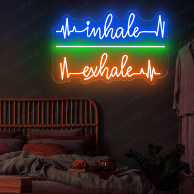 Inhale Exhale Neon Sign Led Light orange