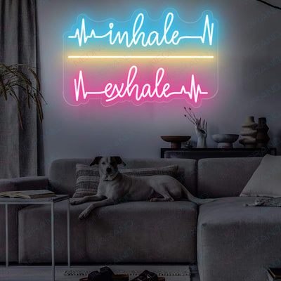 Inhale Exhale Neon Sign Led Light pink