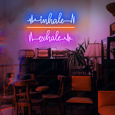Inhale Exhale Neon Sign Led Light purple