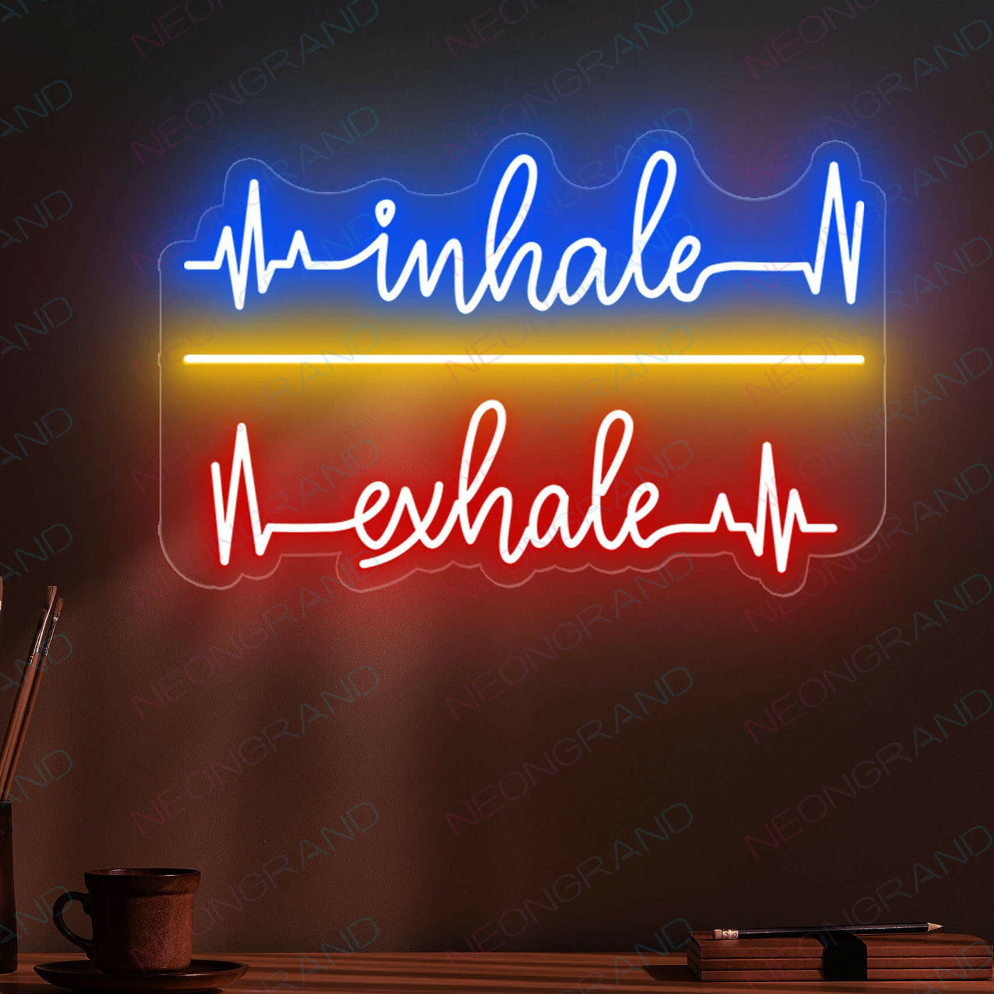 Inhale Exhale Neon Sign Led Light red