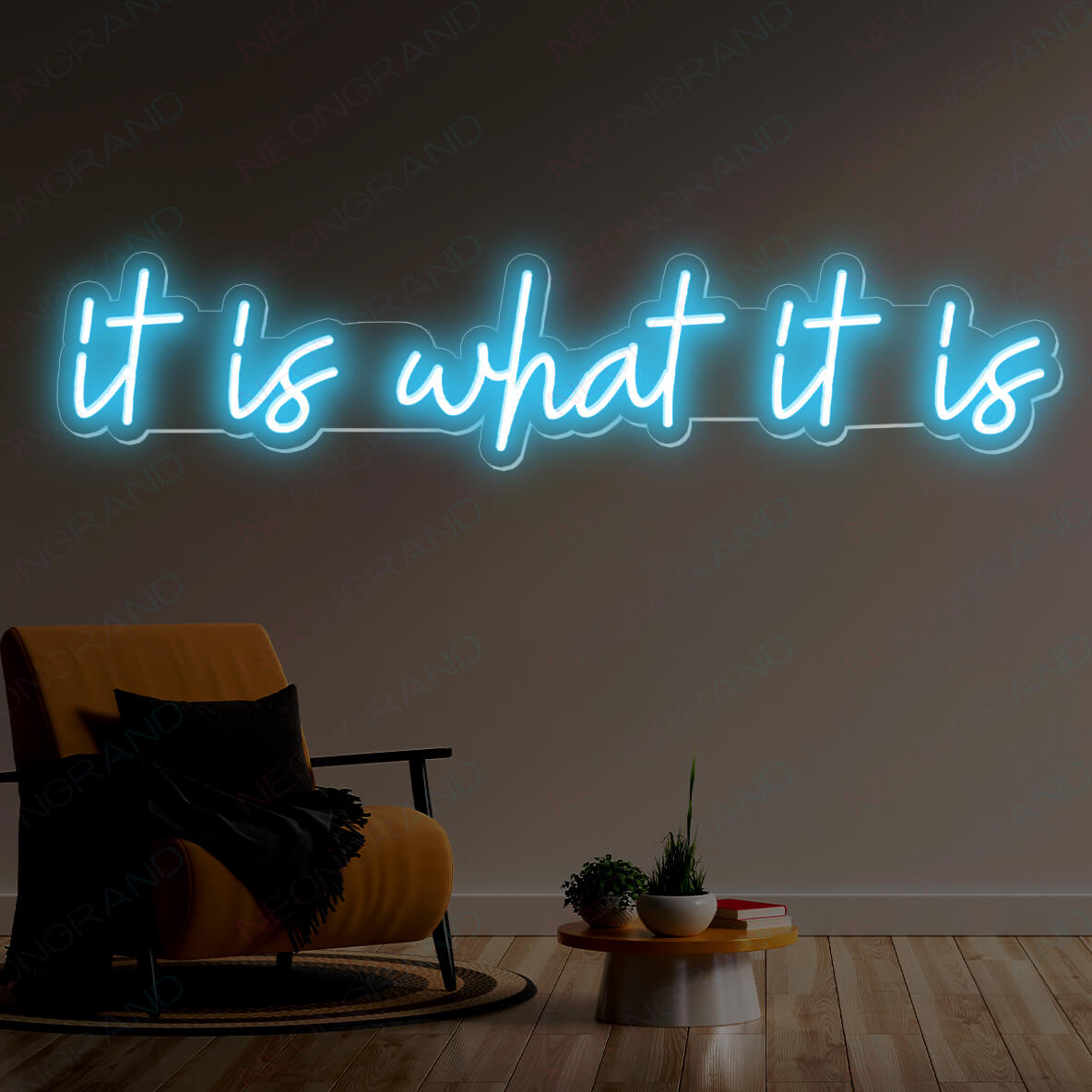 It Is What It Is Neon Sign Music Led Light light blue