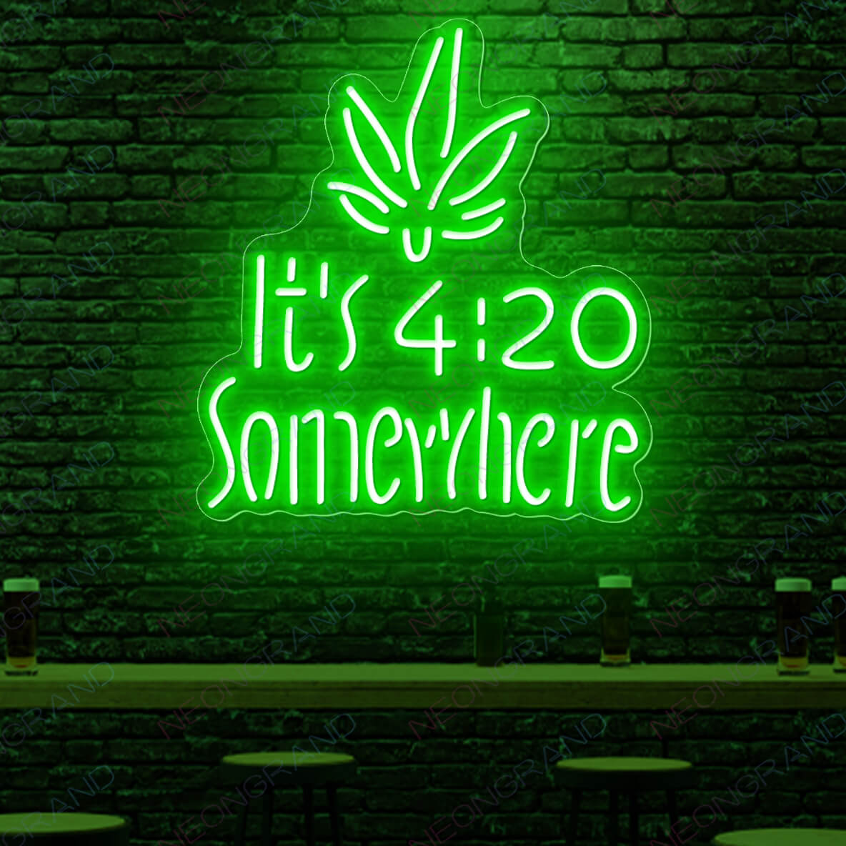 Its 420 Somewhere Neon Sign Weed Led Light 1 wm