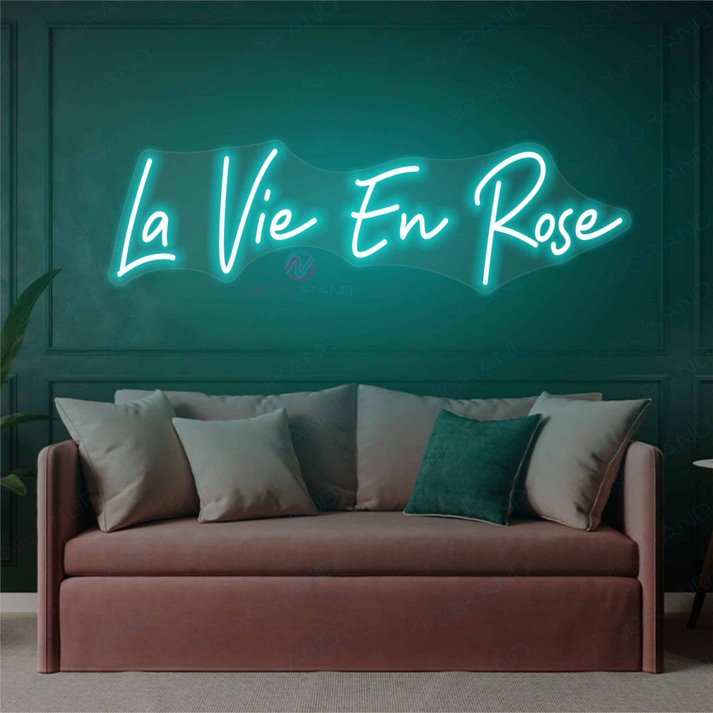 La Vie En Rose Neon Sign Led Light light blue