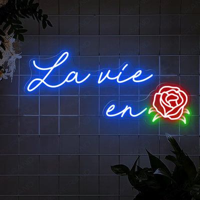 La Vie En Rose Neon Sign Love Led Light blue