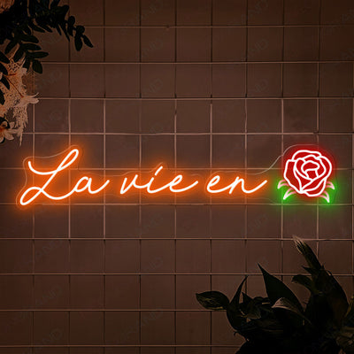 La Vie En Rose Neon Sign Love Led Light orange