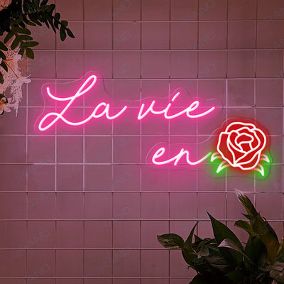 La Vie En Rose Neon Sign Love Led Light pink
