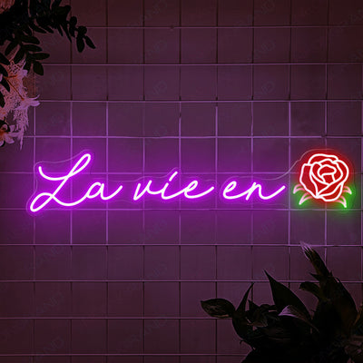 La Vie En Rose Neon Sign Love Led Light purple1