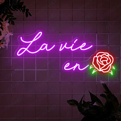 La Vie En Rose Neon Sign Love Led Light purple