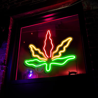 Neon Weed Leaf Sign Marijuana Led Light