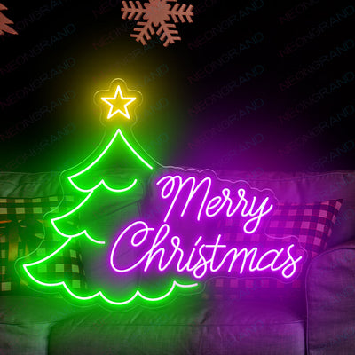 Led Merry Christmas Neon Light Sign purple