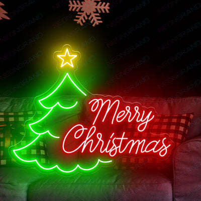 Led Merry Christmas Neon Light Sign red wm