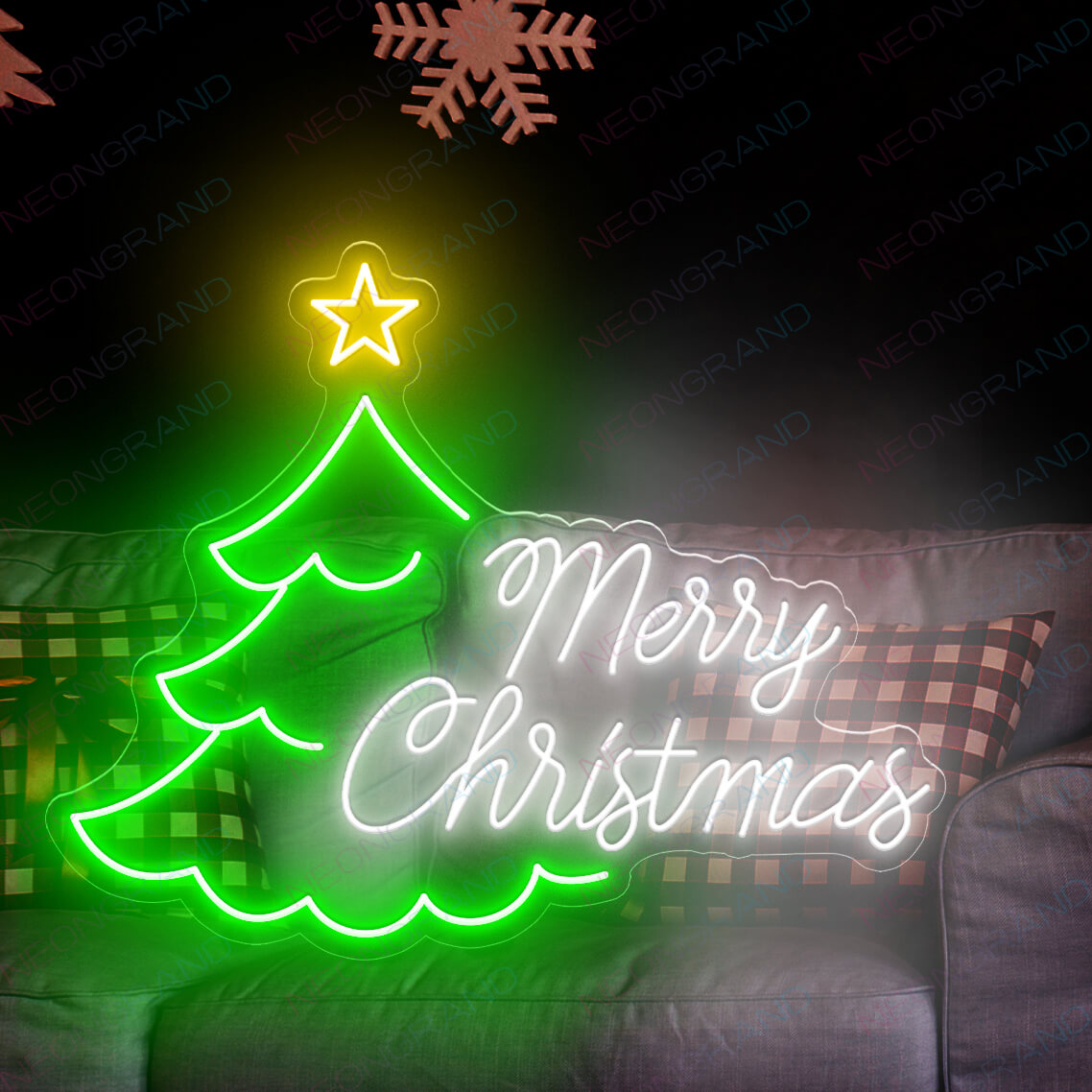Led Merry Christmas Neon Light Sign white