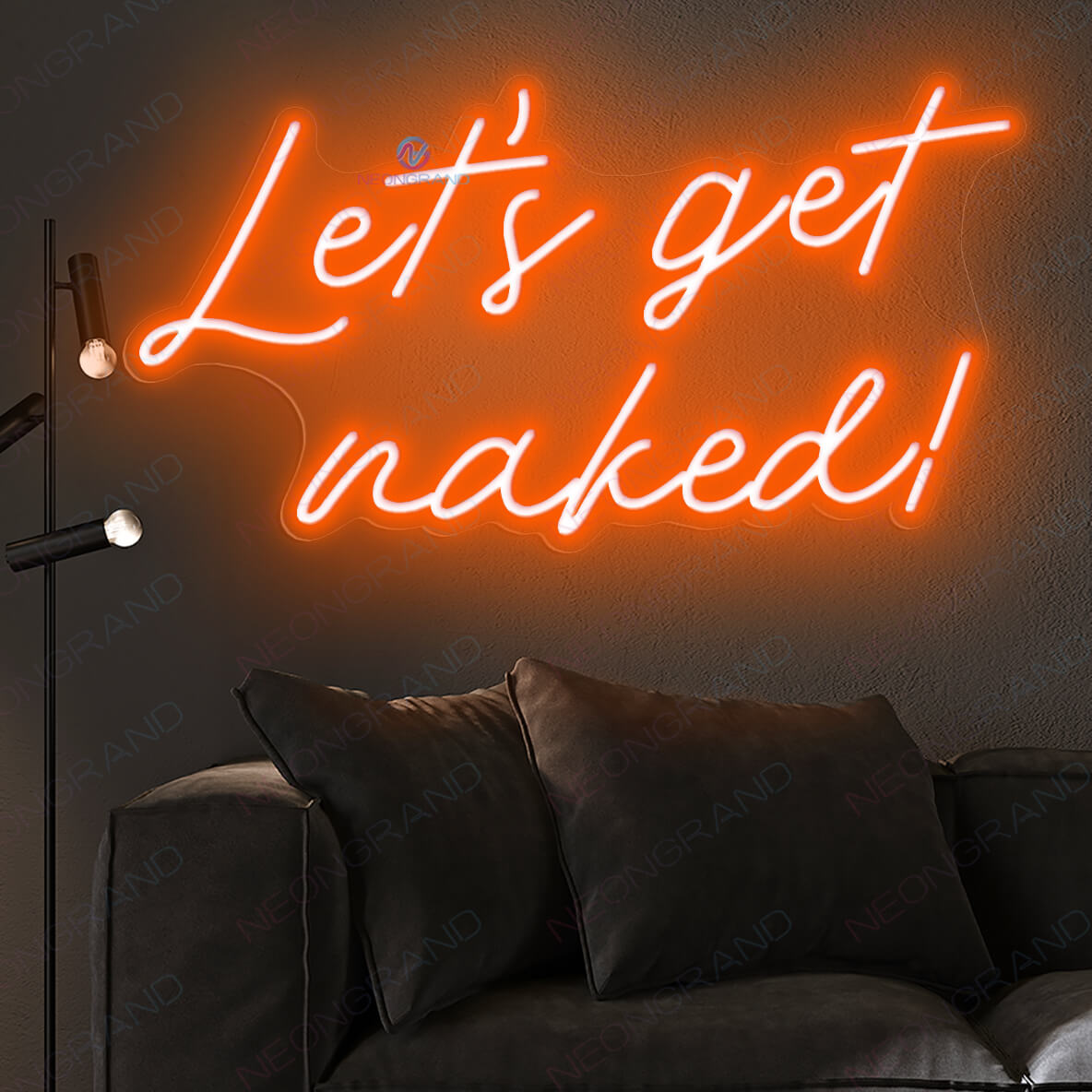 Let's Get Naked Neon Sign Sexy Led Light orange wm2